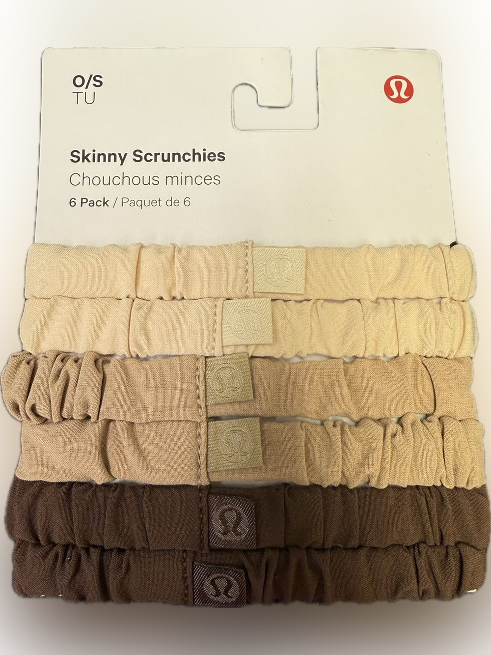 lululemon athletica Skinny Scrunchies 6-Pack - Beige to Brown Neutrals